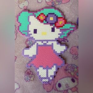 Hello Kitty Sunhat Perler Wall Art